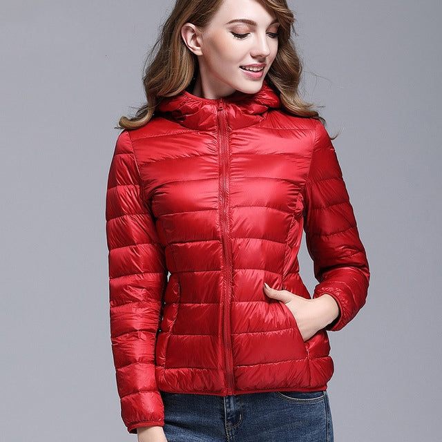 E0828#Women Down Hoodied Jackets