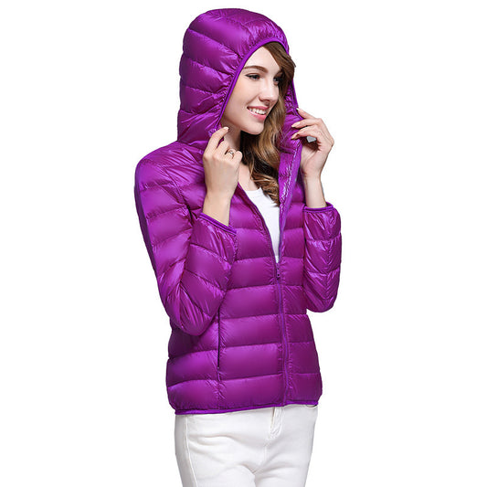 E0828#Women Down Hoodied Jackets