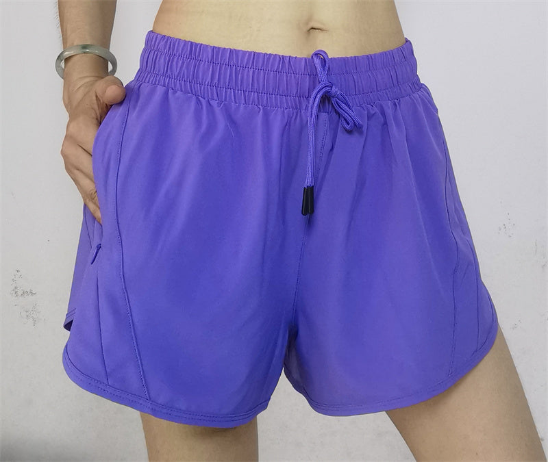 2017# Drawstring Ziper Yoga Shorts