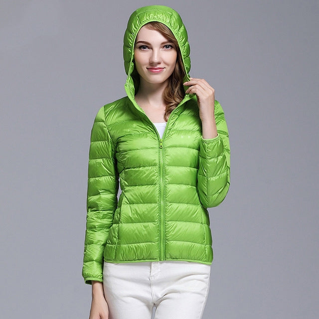 E0828#Women Down Hoodied Jackets