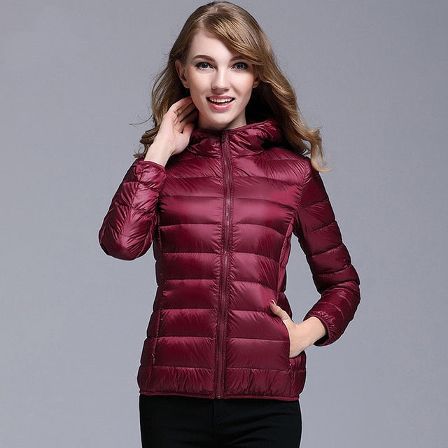 E0828#Women Down Hoodied Jackets