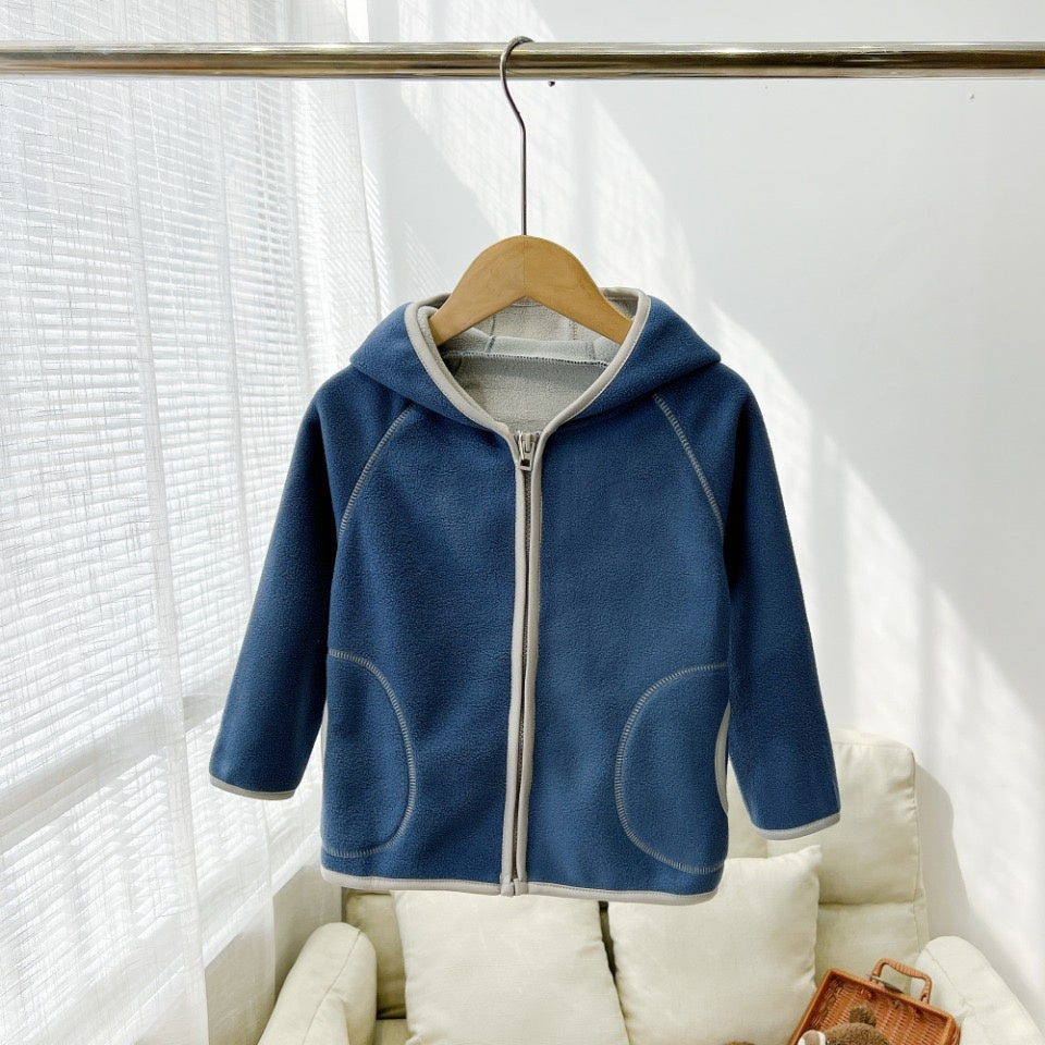 E3620#Kids double-sided composite fleece fabric jackets