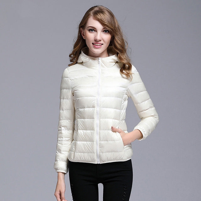 E0828#Women Down Hoodied Jackets