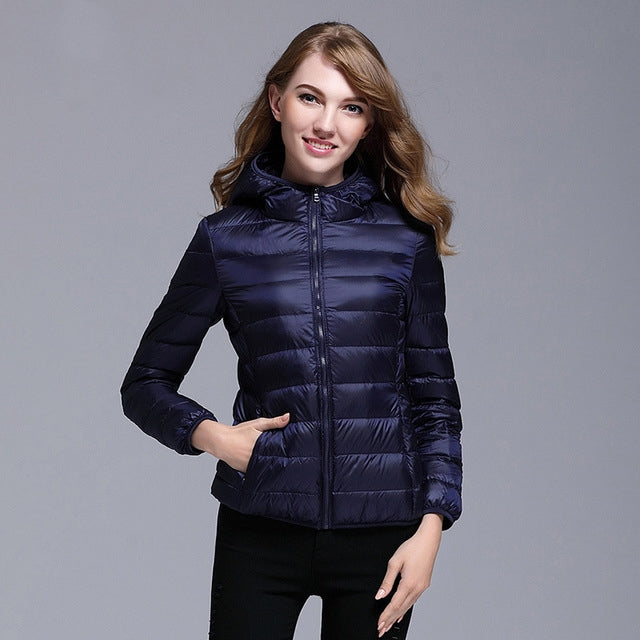 E0828#Women Down Hoodied Jackets