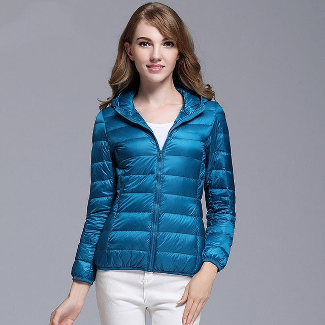 E0828#Women Down Hoodied Jackets